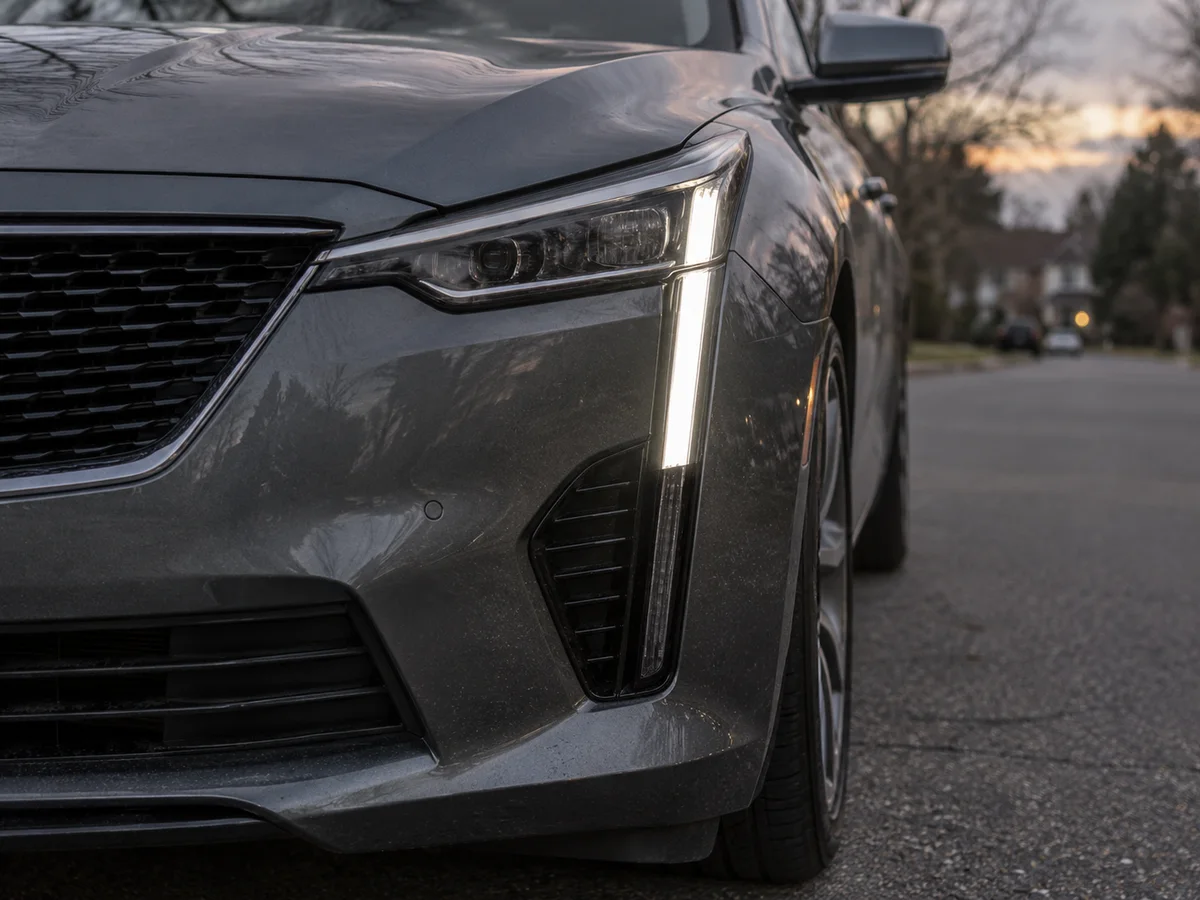 Cadillac LED headlight with part of its vertical daytime running light dark