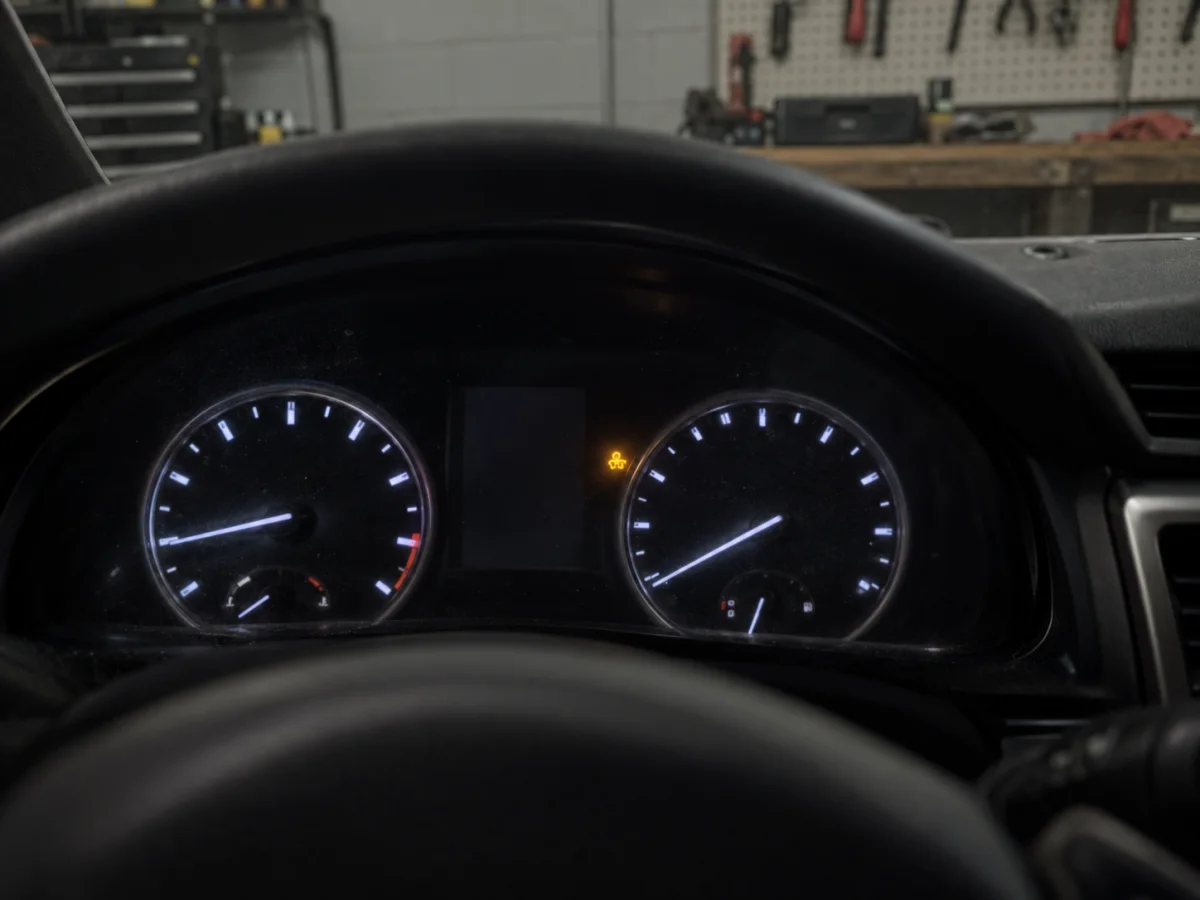 Flashing AFS OFF indicator on a Lexus instrument cluster at night